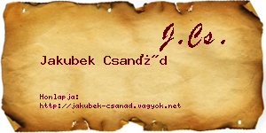 Jakubek Csanád névjegykártya